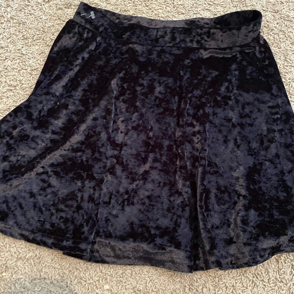 flowy black velvet skirt urban kids